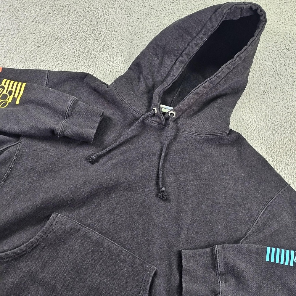 Champion Reverse Weave Hoodie Boys XL Black Super Mario Nintendo Sleeve Graphic